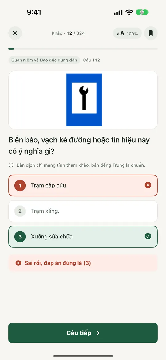 Luyện tập: biết đúng sai ngay sau mỗi câu